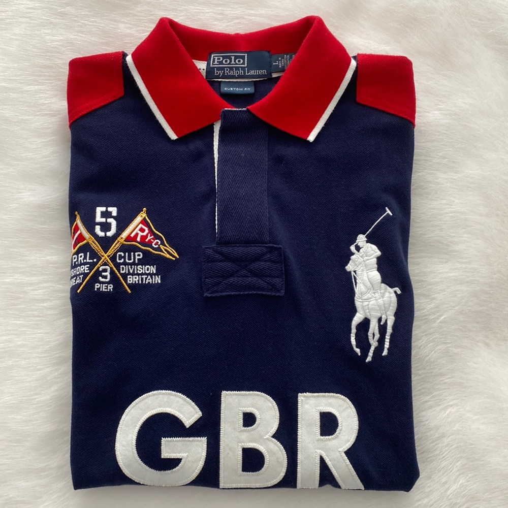 Great Britain Polo short sleeve shirt size L.